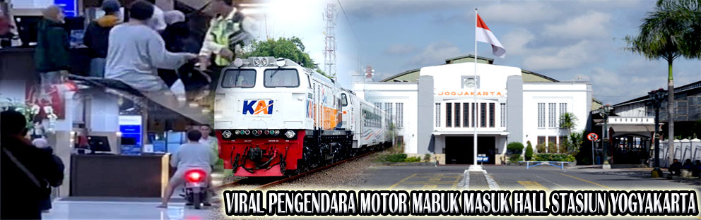 Pengendara Motor Nyelonong Masuk Hall Stasiun Yogyakarta